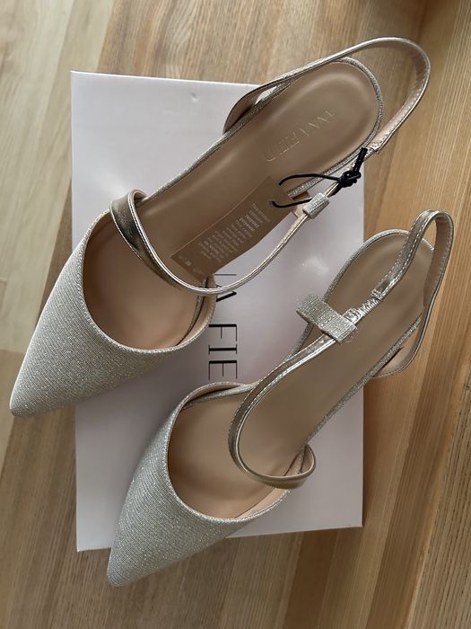 Baleriny Anna Field Czółenka złote