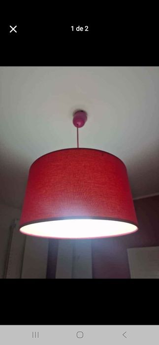 Candeeiro cor de rosa