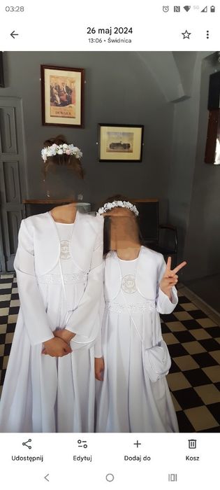 Alby komunijne dla dziewczynki 134 i 140