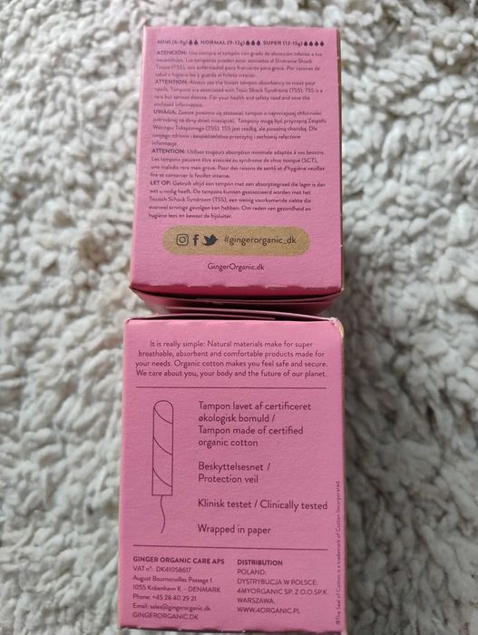 Zestaw tamponów 2 paczki Ginger Organic Mini
