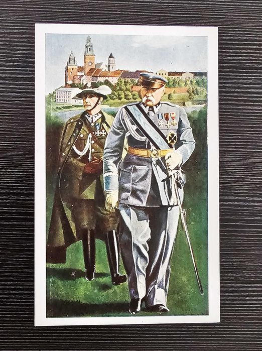 Józef Piłsudski i płk Witold Wartha karta pocztowa