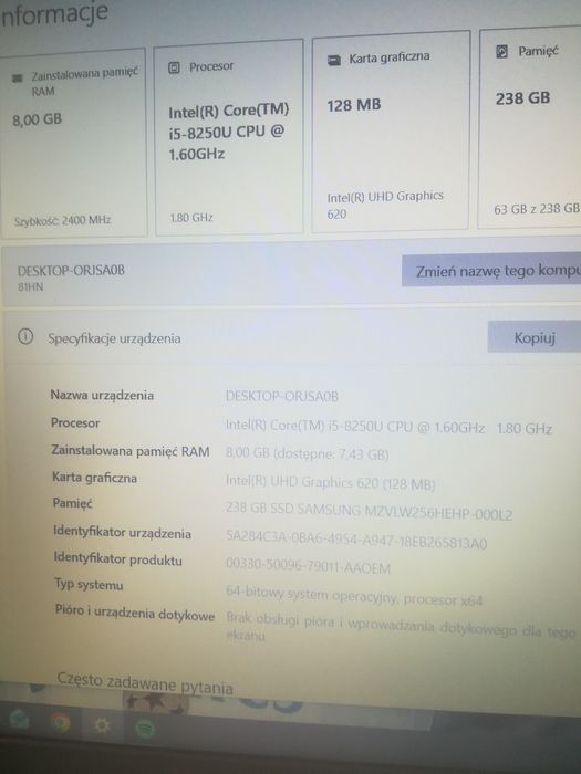 Laptop Lenovo w dobrym stanie