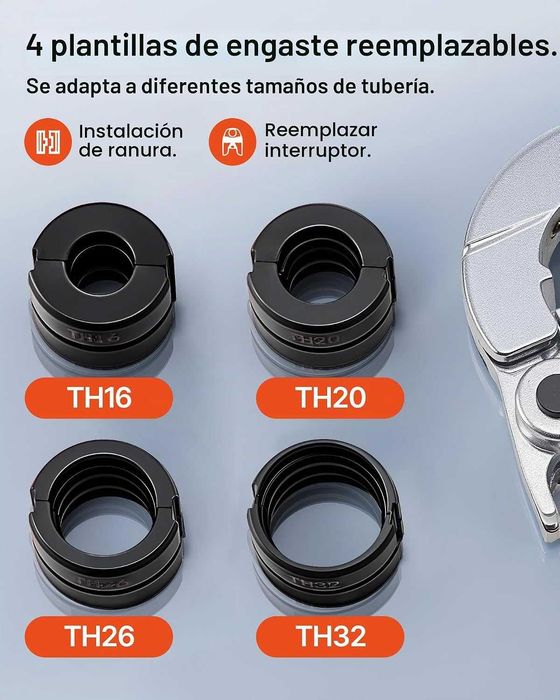 Alicate de Prensa e Cravar Hidráulico Multicamada, Pex, Alumínio e Plástico com mordaças TH 16, 20, 26 e 32mm - Novo