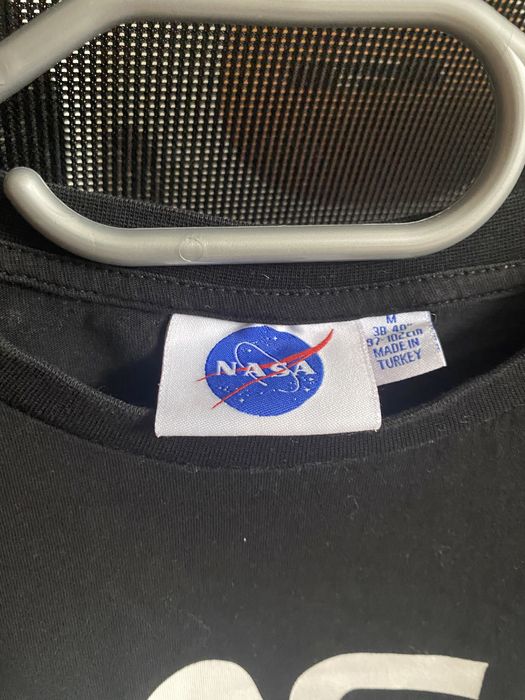 Tshirt Nasa Czarny z niebieskim nadrukiem