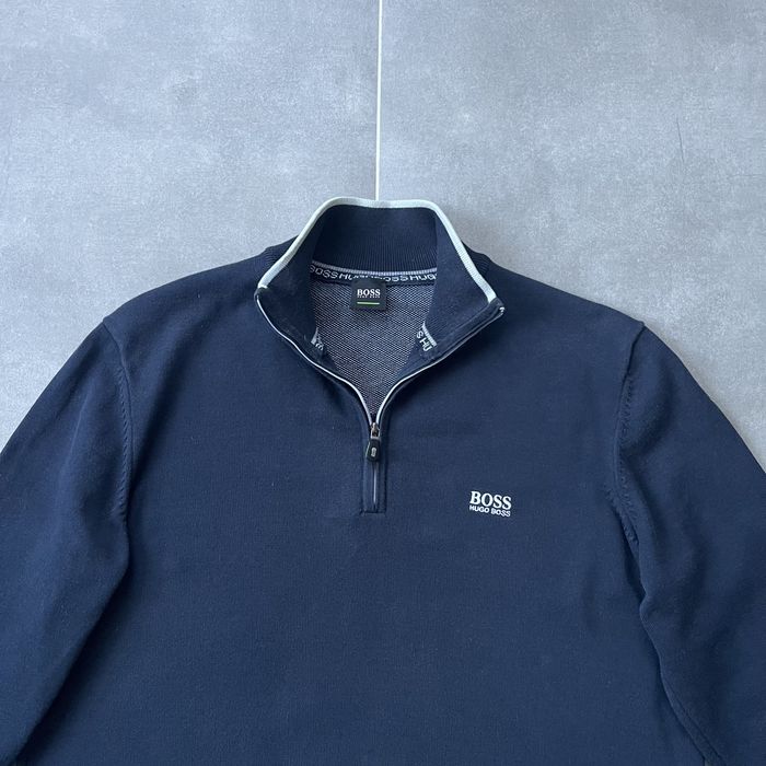 Темно-синій светр Hugo BOSS Ever Quarter Zip Jumper зі 1/4 розмір XL