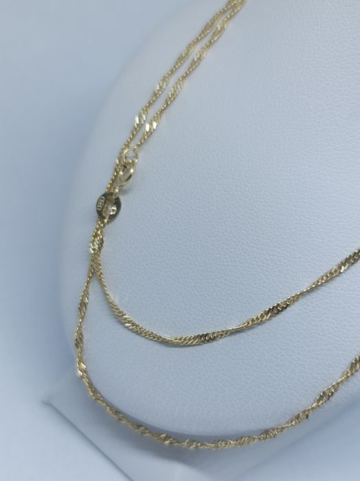 Złoty łańcuszek splot singapur próba 585 długość 50 cm