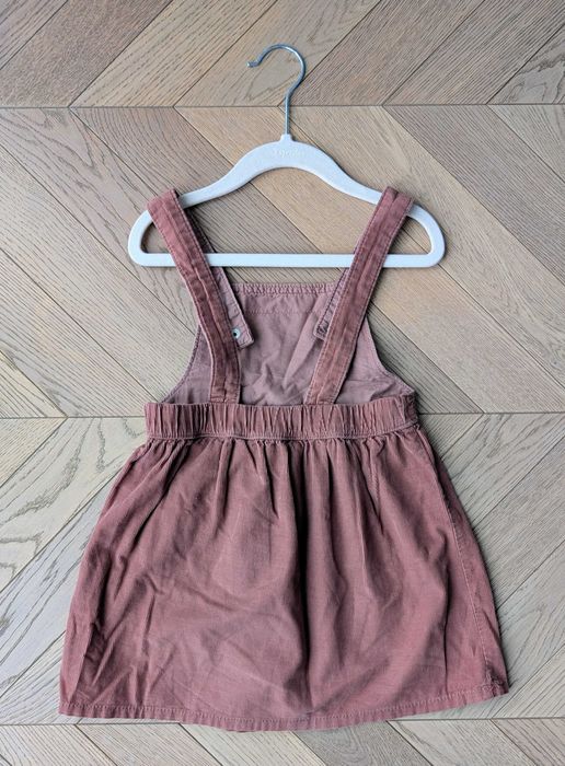 Sukienka dziewczęca H&M sztruksowa na szelkach – rozmiar 98, boho