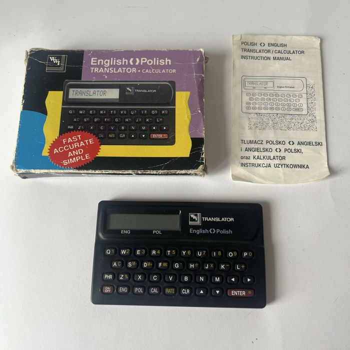 Translator kalkulator tłumacz angielsko polski i polsko angielski PRL Vintage niesprawny