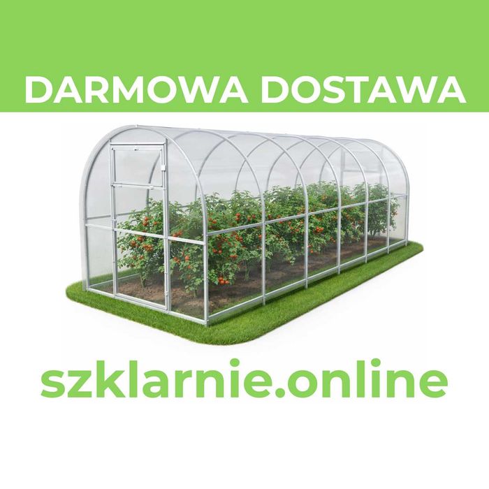 Szklarnia z poliwęglanu Tunel 2x2-10m profile 20x20 POLIWĘGLAN 3-6mm