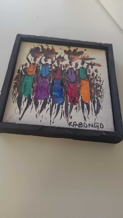 Quadro Artesanal Angola (2 un. 110*110 mm]