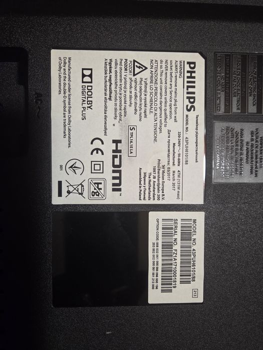 Comjunto peças Tv Philips 43PUH6101 - ou à unidade