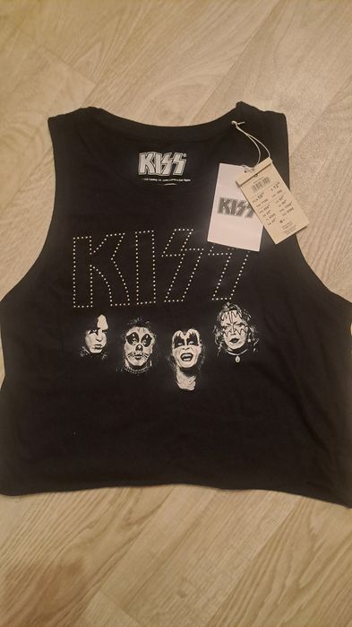 T- shirt bez rękawów Kiss-  Cropp r. S