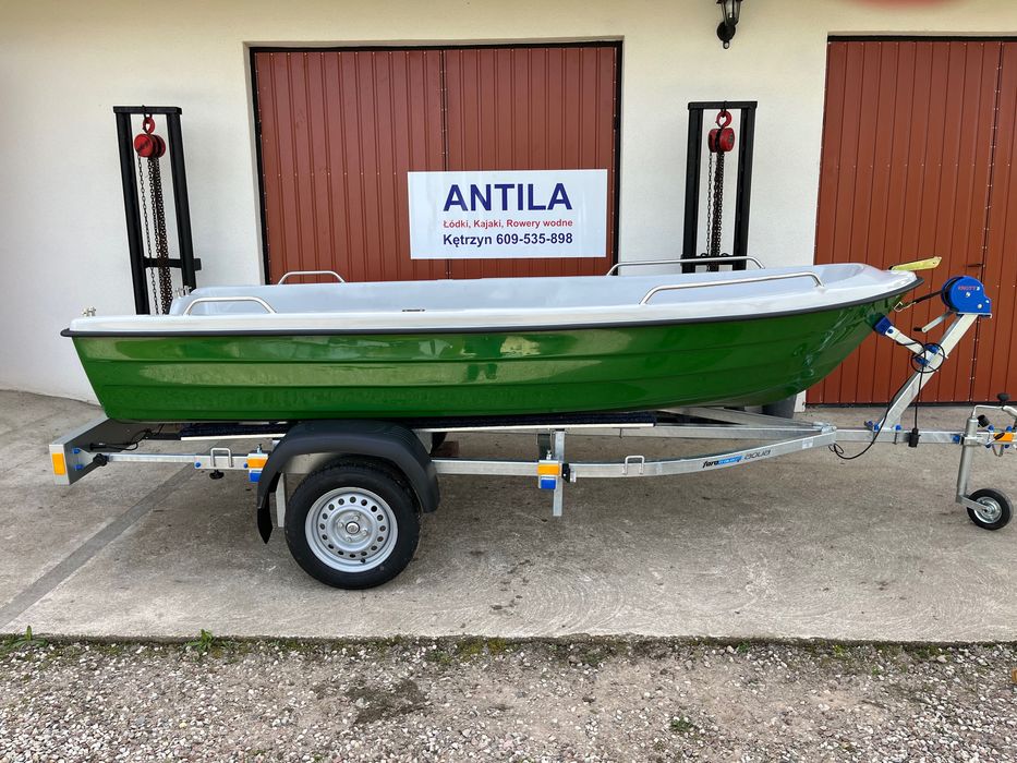 Łódka Okoń 380 S plus Przyczepa podłodziowa  cena za zestaw Transport
