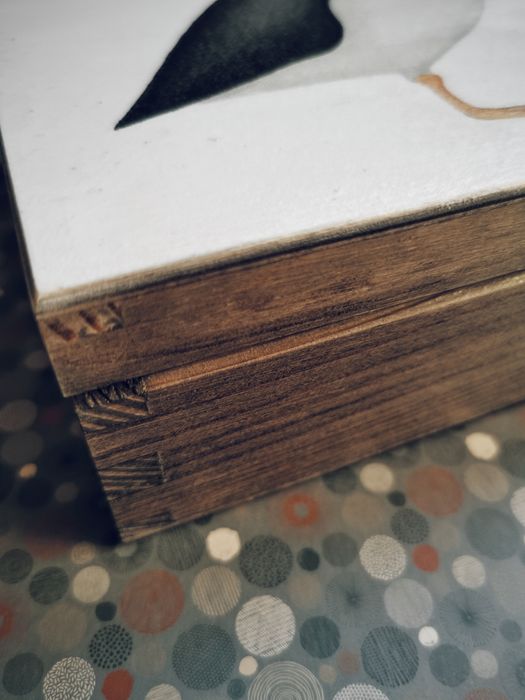 Drewniane pudełko maskonur puffin Islandia