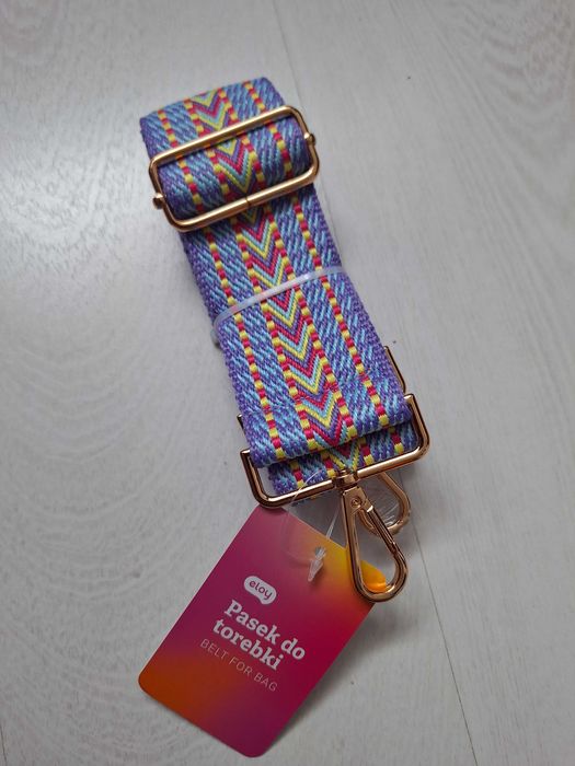 Fioletowy pasek do torebki materiałowy