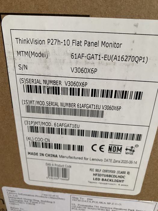 Monitor thinkVision P27h-10 Flat