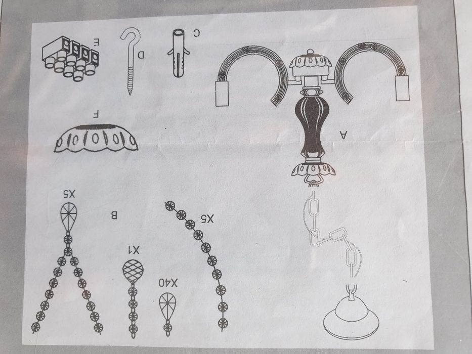 Kryształowt żyrandol, kryształki, czarny, glamur