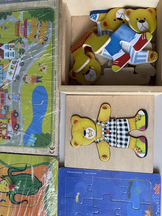 Zestaw puzzli drewnianych