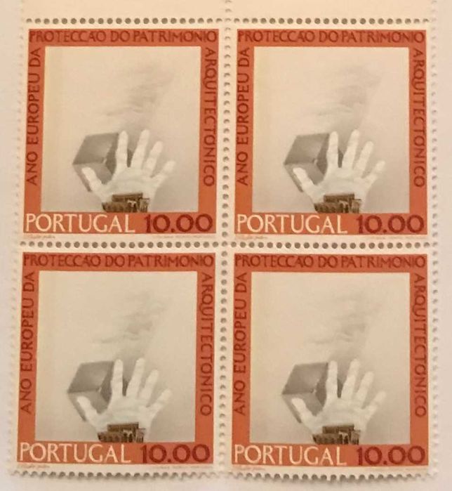 Quadra de selos novos de 10$00 - Património Arquitectónico - 1975