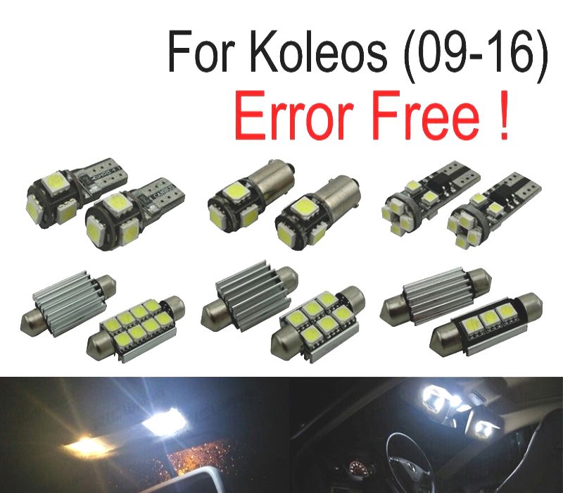 KIT COMPLETO DE 10 LAMPADAS LED INTERIOR PARA RENAULT KOLEOS INTERIOR LED 09-16