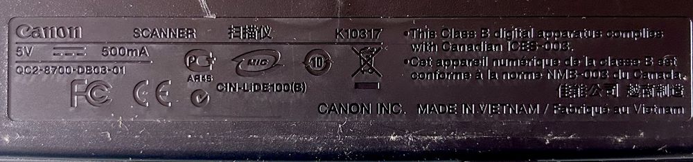 Scanner ou digitalizador Canon CanoScan LiDE 100