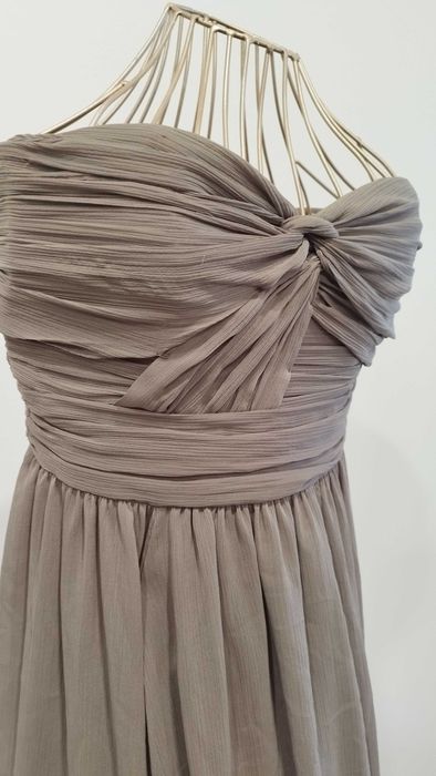 Vestido cai-cai midi Cinzento