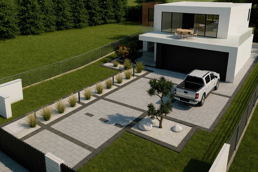 Profesjonalny projekt kostki i ogrodzenia 2D+3D – poprawki gratis 48h