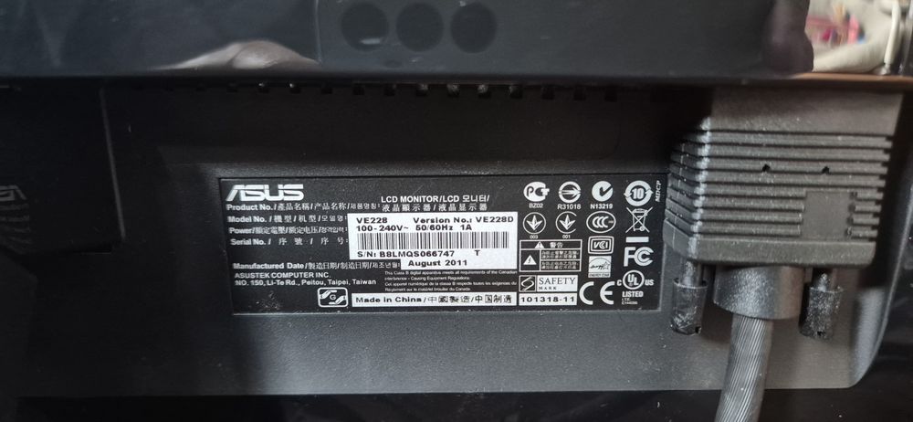 Monitor ASUS VE228D 21,5 polegadas