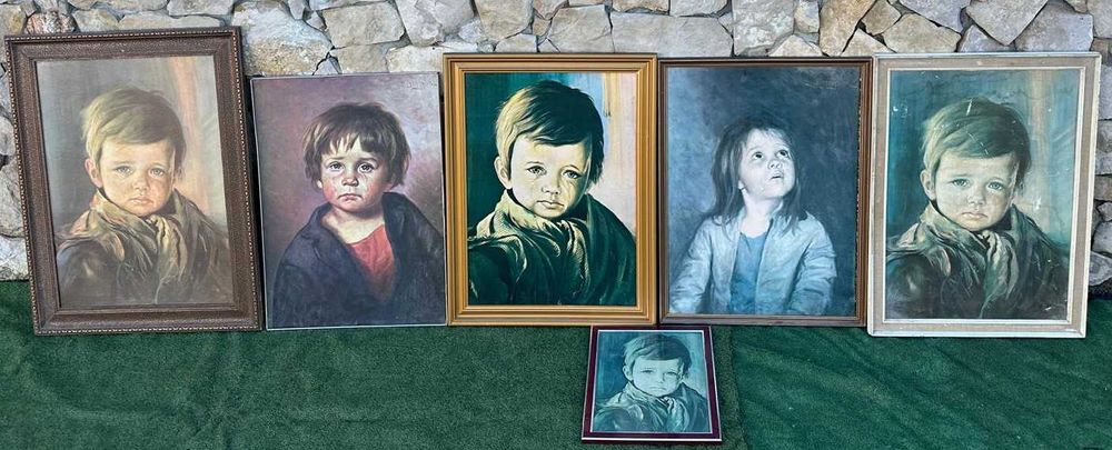 O menino da lagrima quadros antigos, em moldura