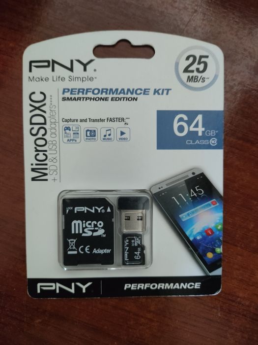 Micro SD 64gb  + adaptador SD + adaptador bluetooth