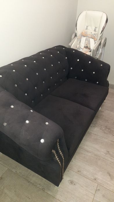 Sofa Glamour  czarna