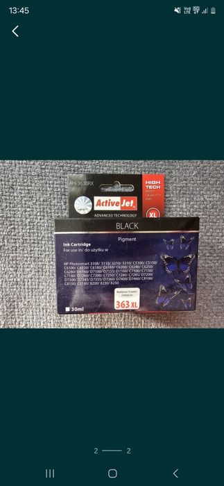 Nowy tusz Activejet AH-363BRX HP C8719EE XL Czarny