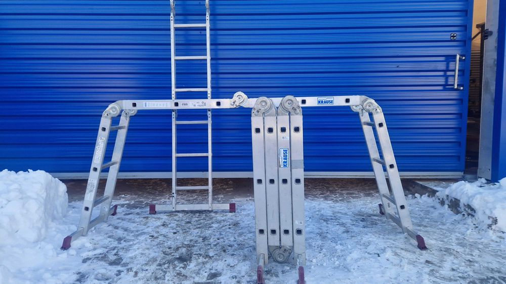 drabina przegubowa z platformą roboczą 355cm aluminiowa Krause podest