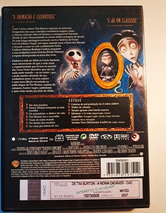 DVD a noiva cadáver