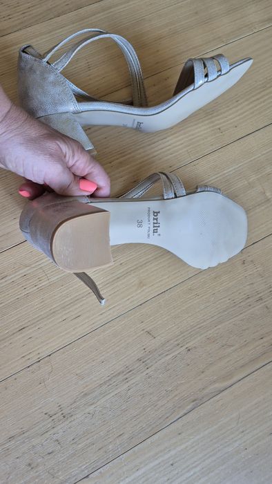 Buty ślubne Brilu 38, Nowe, ecru z połyskiem
