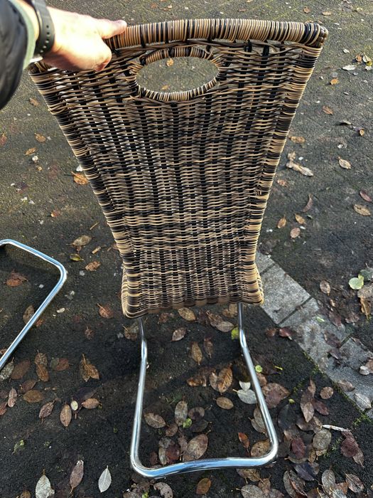 Крісло  стілець хромоване з плетінням