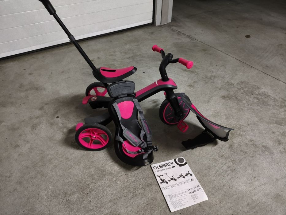 Triciclo evolutivo rosa GLOBBER Explorer 4 em 1
