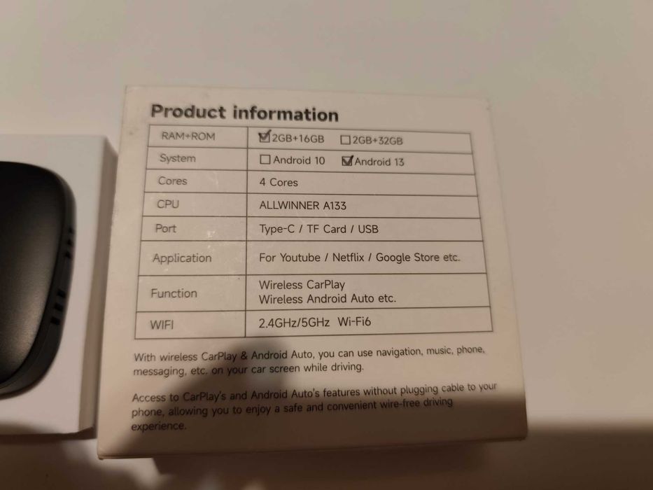 Adapter samochodowy carplay USB Android