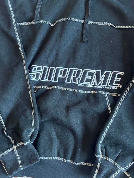 Supreme bluza czarna black Coverstitch hoodie L nowe