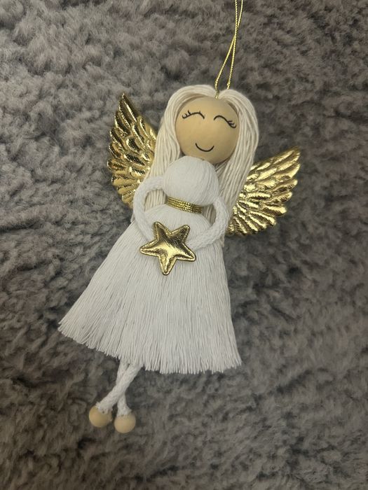 Aniolek ze sznurka, zawieszka na choinke , ozdoby swiateczne