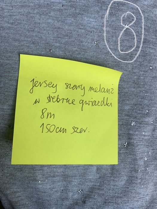 Jersey bawełniany w srebrne gwiazdki 8m.