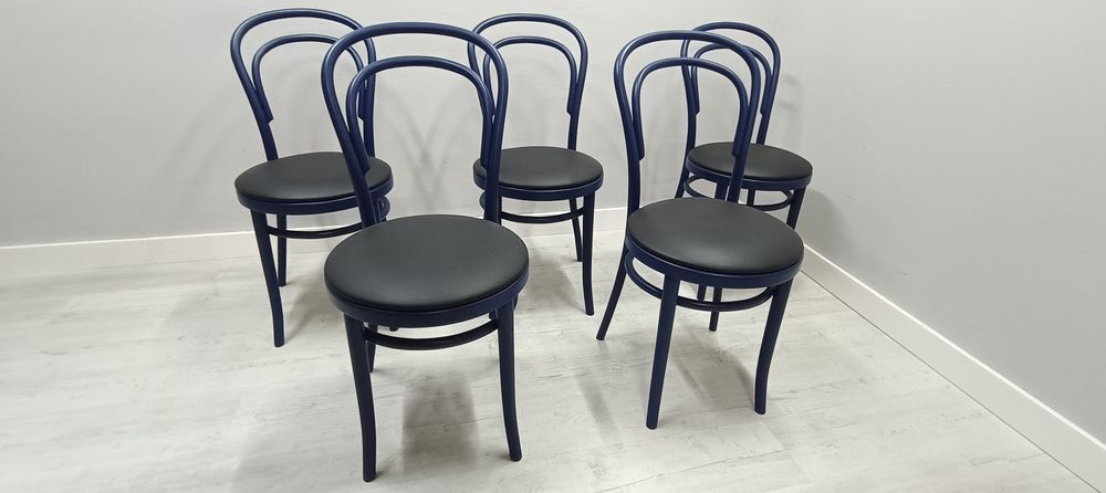 Krzesła gięte Thonet Fameg Radomsko a14 nowe 5szt granatowe