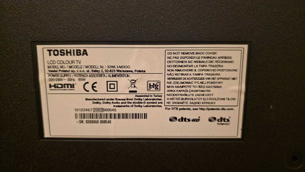 LCD TV Toshiba preto