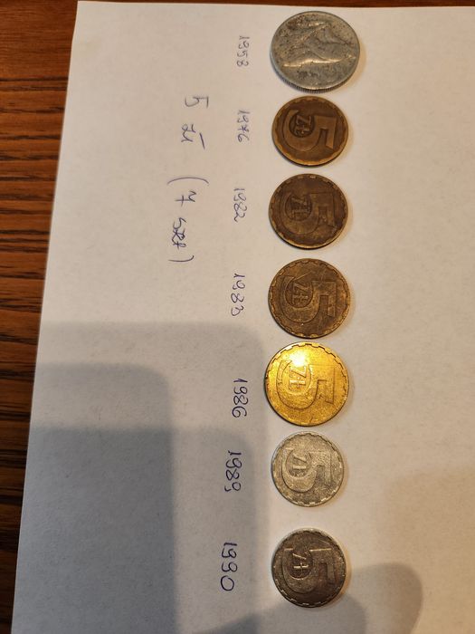 5 zł. Monety 7 szt