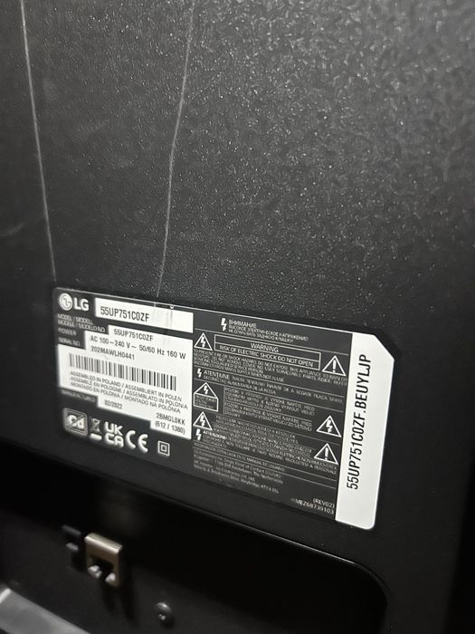 TV LG 55” 55UP751C0ZF – Ecrã partido (para peças ou reparação)