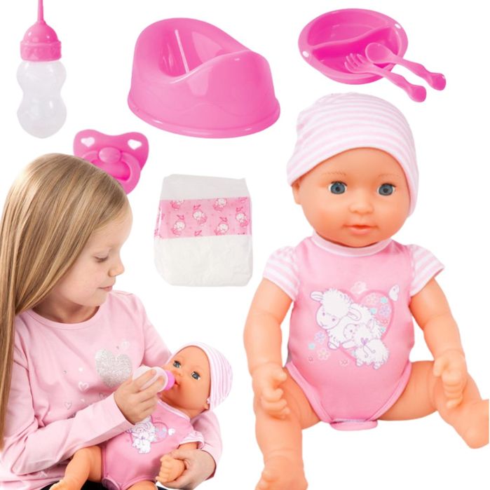Lalka bobas niemowlę nocnik pieluszka butelka akce