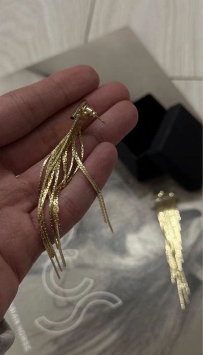 Kolczyki Massimo Dutti wiszące wsuwki długie wodospad żmijka