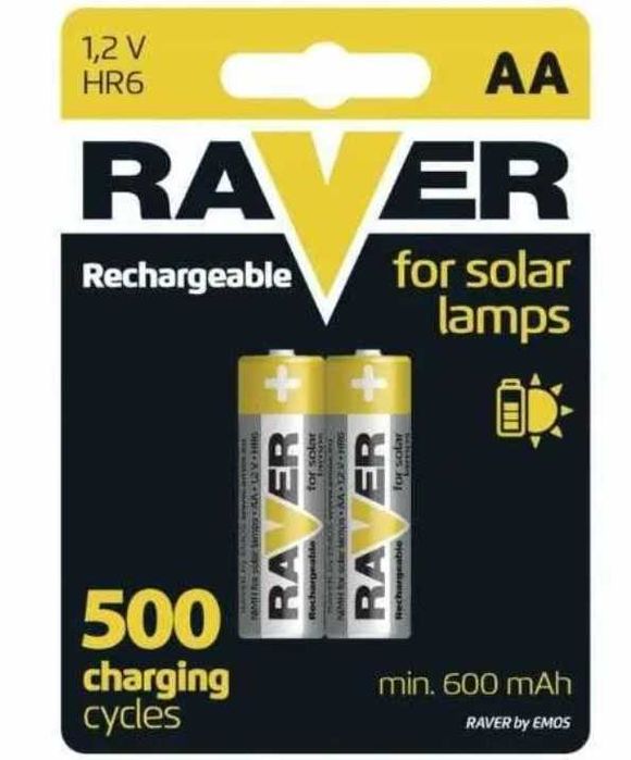 Akumulatorki Raver Solar 1,2V AA 600mAh 2szt + alkohol izo. 250ml