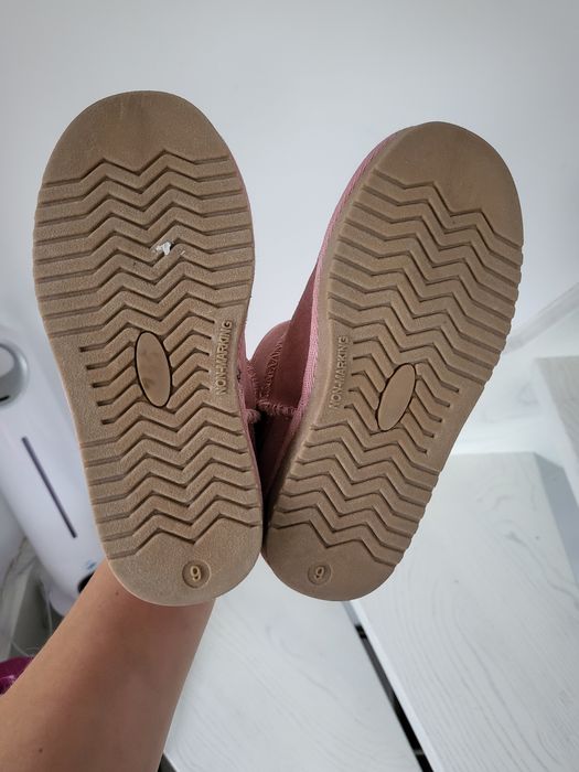 Nowe skórzane buty zimowe dziewczęce 24 wełna