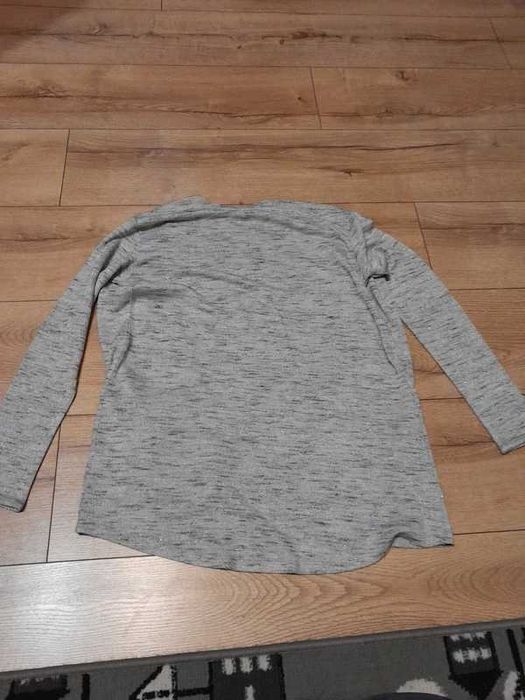 Sweter, kardigan jasnoszary z brokatem, H&M 146 cm